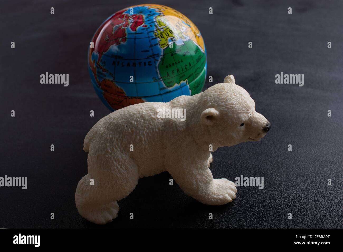 Modèle d'ours polaires et d'un modèle en vue globe Banque D'Images