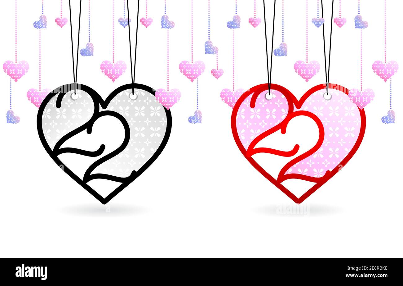 2 2 Solde 2 2 Mois De Vente D Amour Etiquette 2 2 Amour Ballons En Forme De Coeur Pour La Conception D Affiche Ou De Prospectus Banniere De Medias Sociaux Promotion De Boutique En Ligne