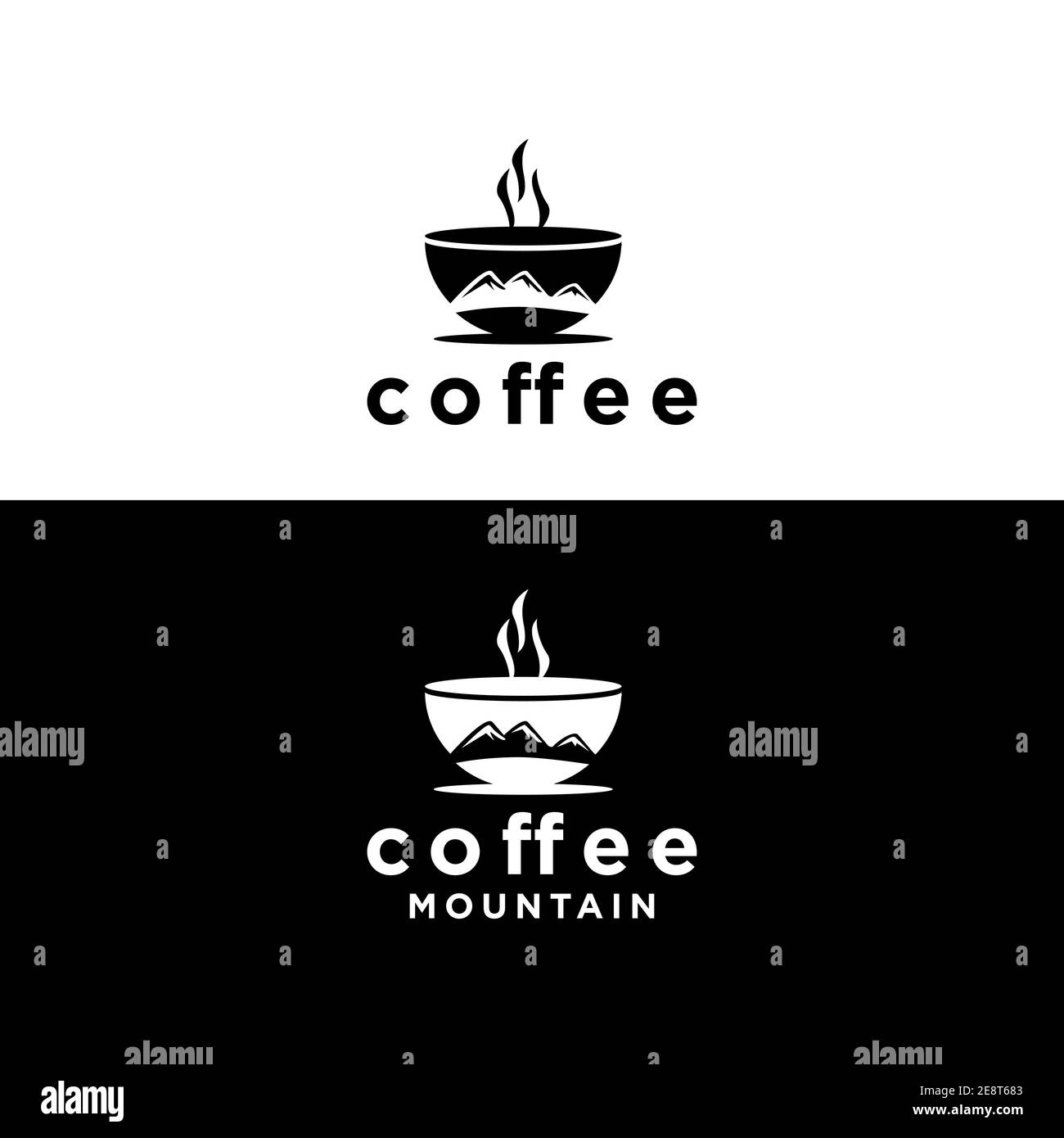café montagne café boisson vecteur logo Illustration de Vecteur
