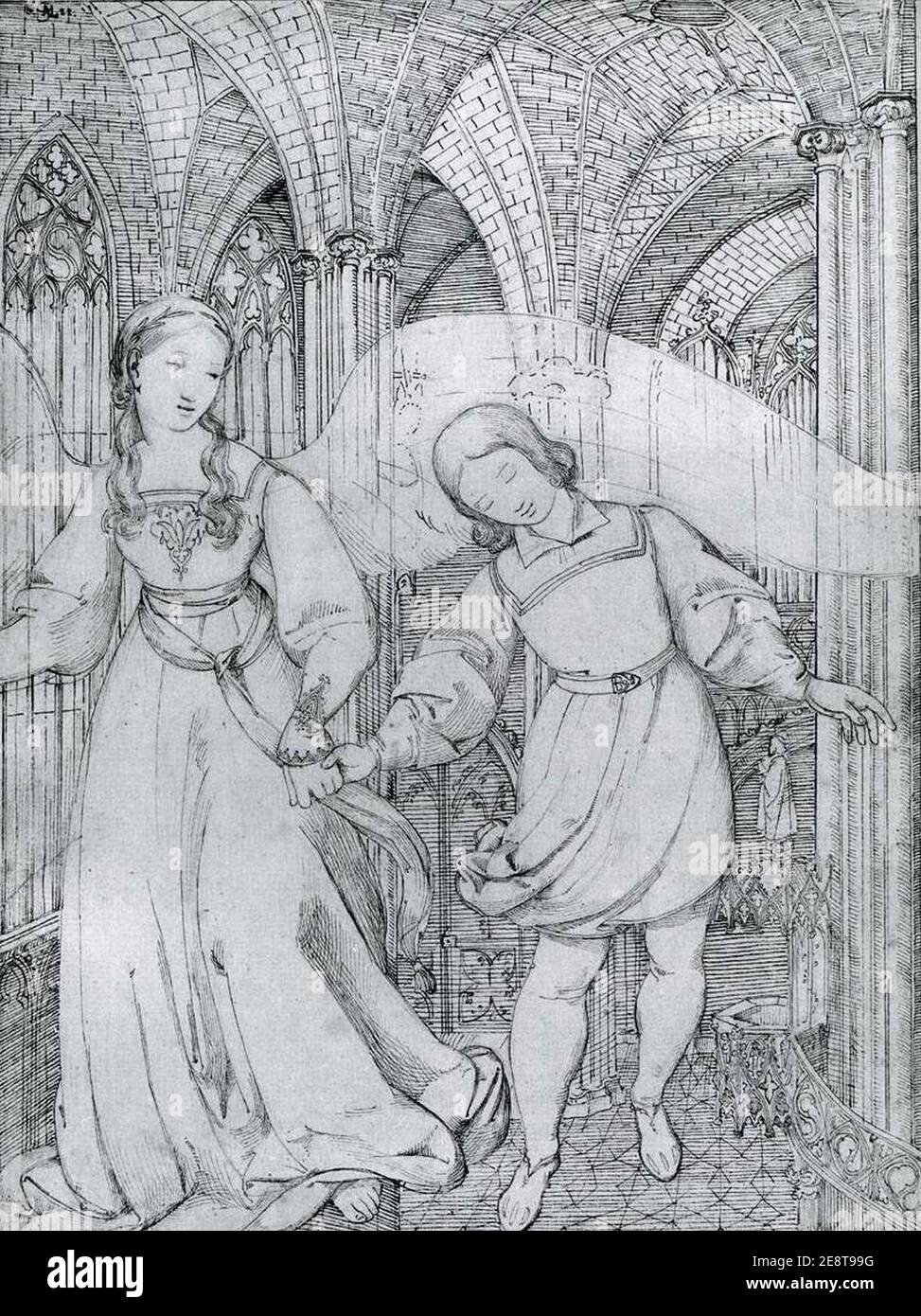 Moritz von Schwind - le rêve d'Erwin von Steinbach Banque D'Images