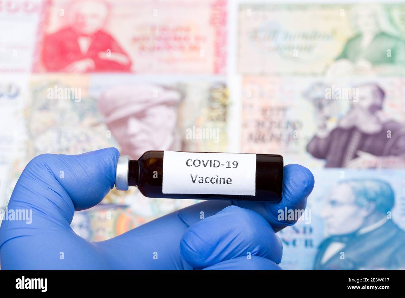 Vaccin contre Covid-19 sur fond de couronne islandaise Banque D'Images