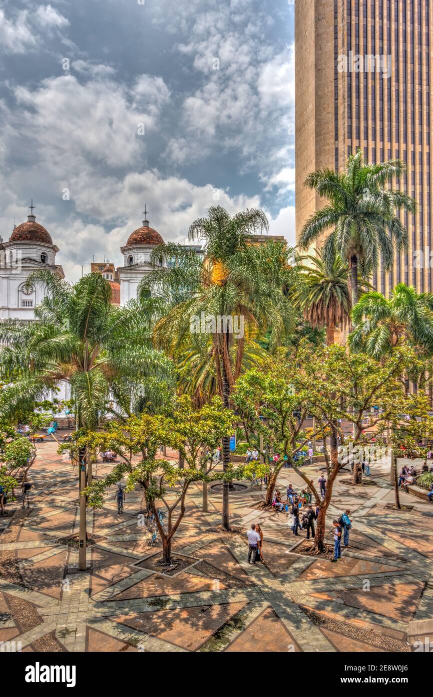 Centre ville de Medellin, HDR image Banque D'Images