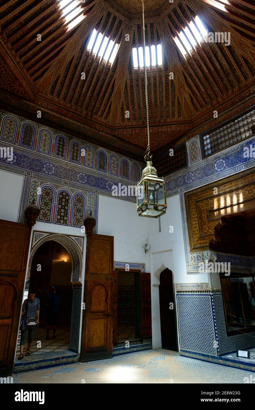 Intérieur du musée Dar si Said Palace, Marrakech, Maroc Banque D'Images