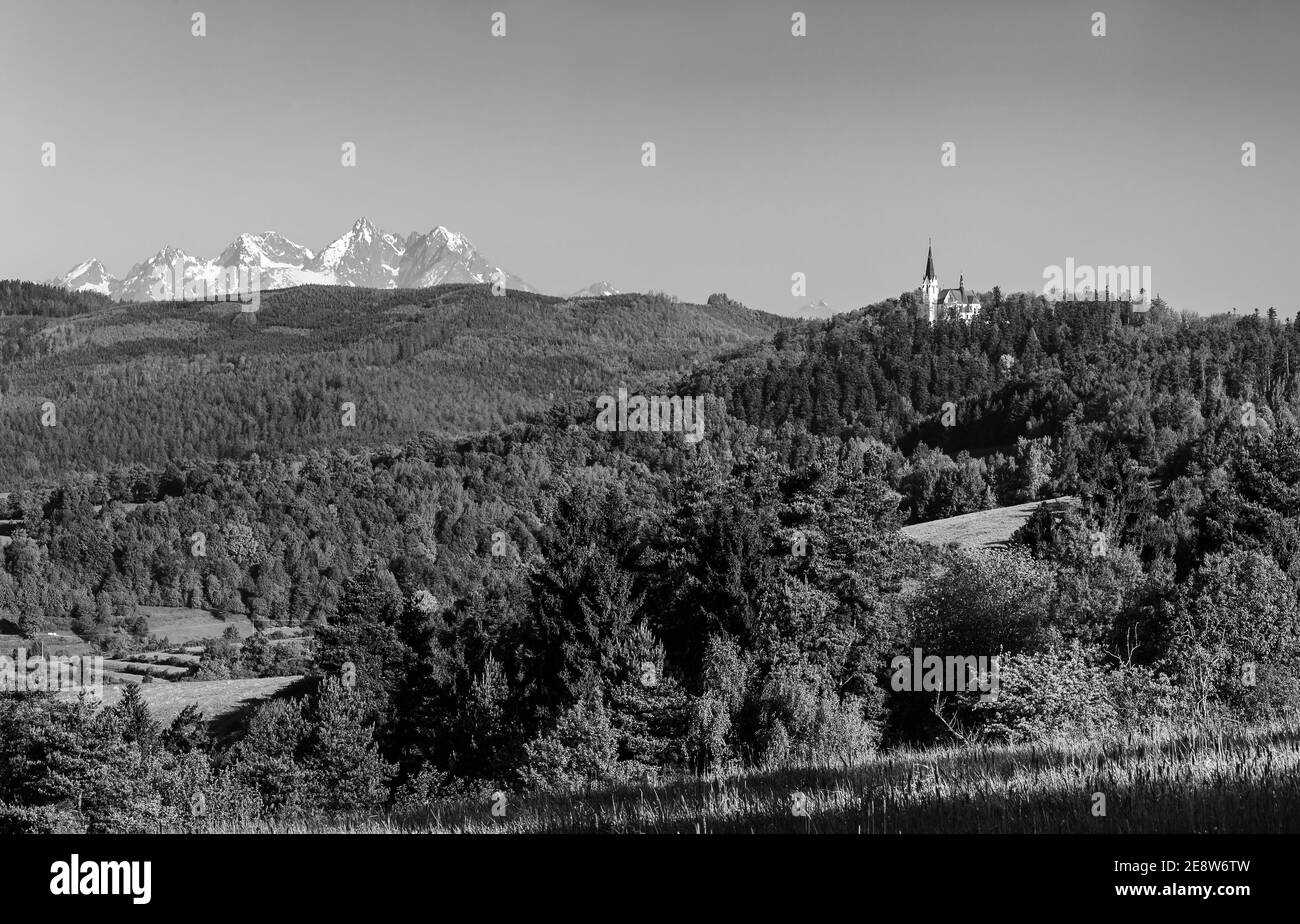 Pic Krivan (2494m), symbole de la Slovaquie dans le parc national des montagnes des Hautes Tatras, Slovaquie Banque D'Images