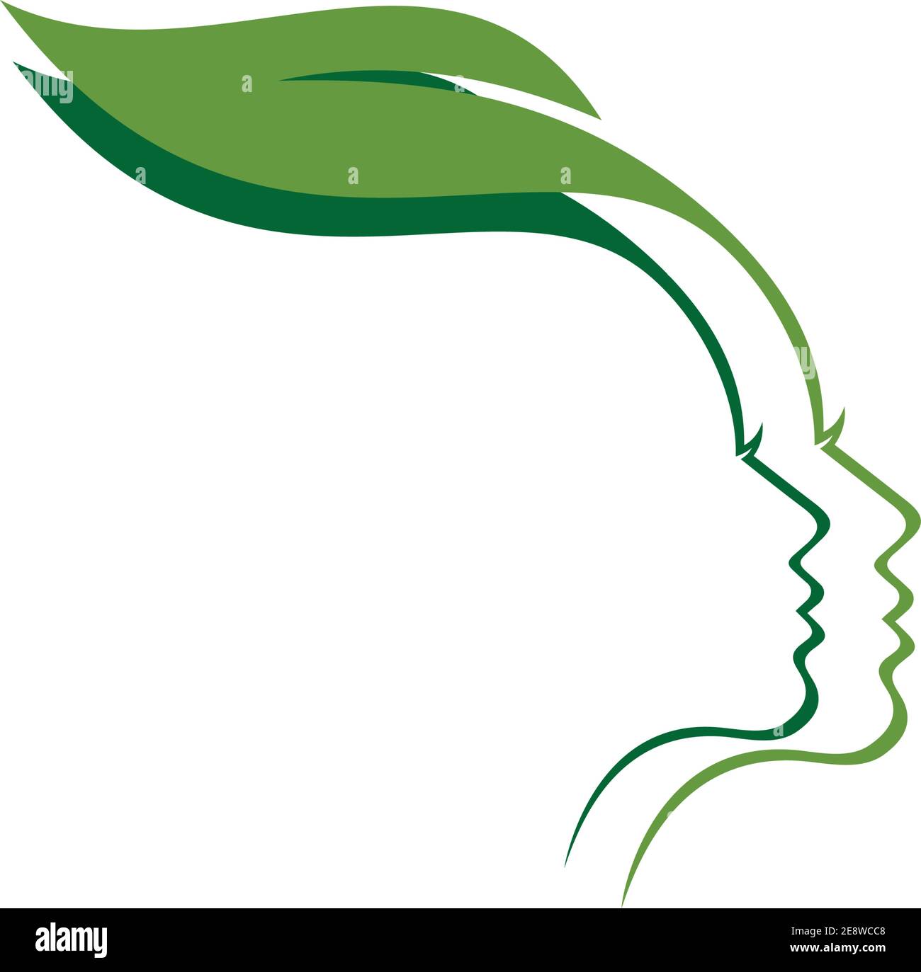 femme beauté abstrait feuille icône logo concept graphique design Illustration de Vecteur