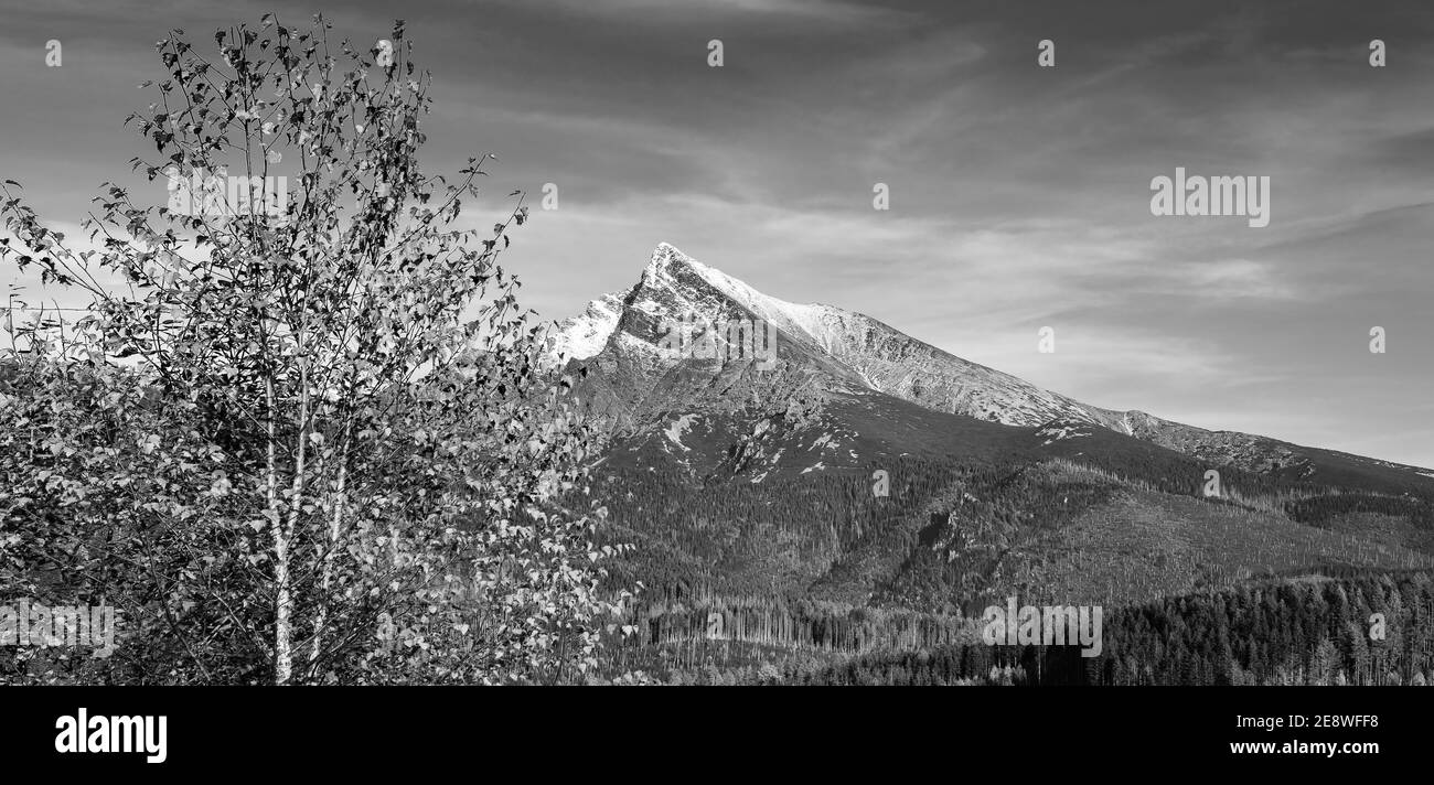 Pic Krivan (2494m), symbole de la Slovaquie dans le parc national des montagnes des Hautes Tatras, Slovaquie Banque D'Images