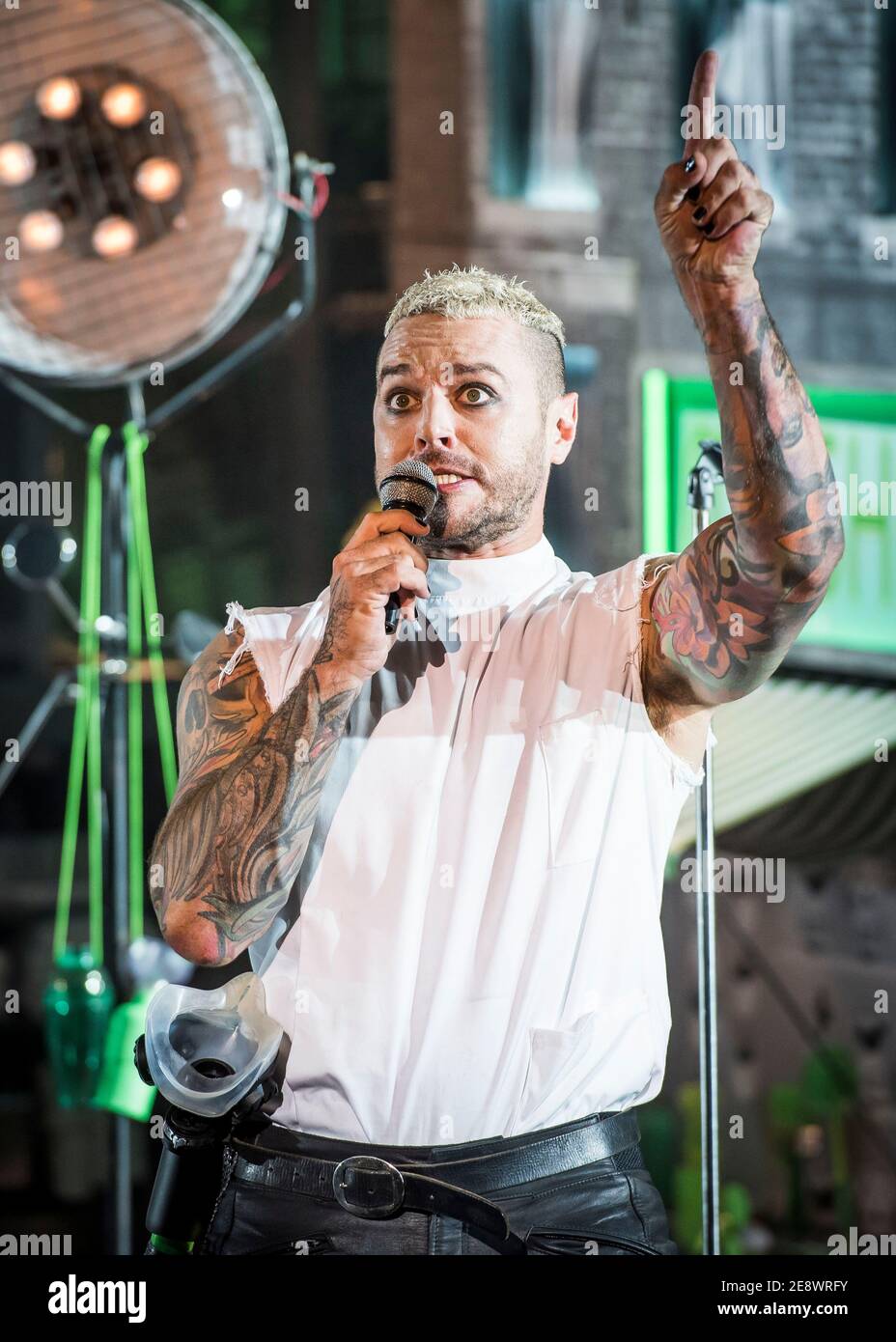 Matt Willis (orin) pendant le photocall Little Shop of Horrors au Regent's Park Open Air Theatre, Londres. Banque D'Images