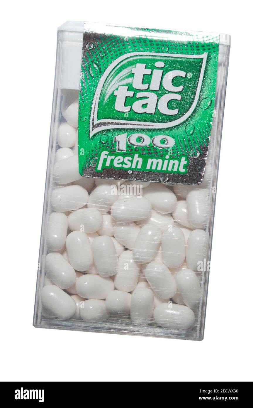 Emballage boîte de boîtes de Mints de menthe de Fresn de TIC TAC Banque D'Images