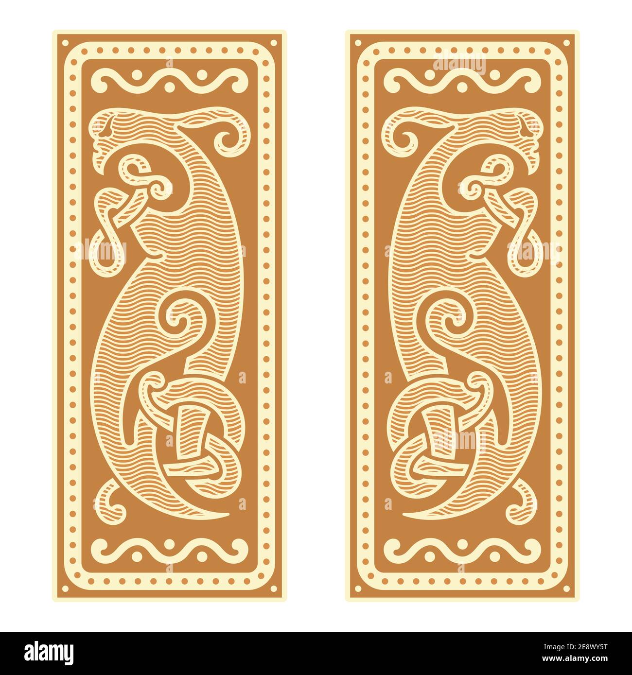 L'oiseau Phoenix. Illustration dans le style scandinave celtique Illustration de Vecteur