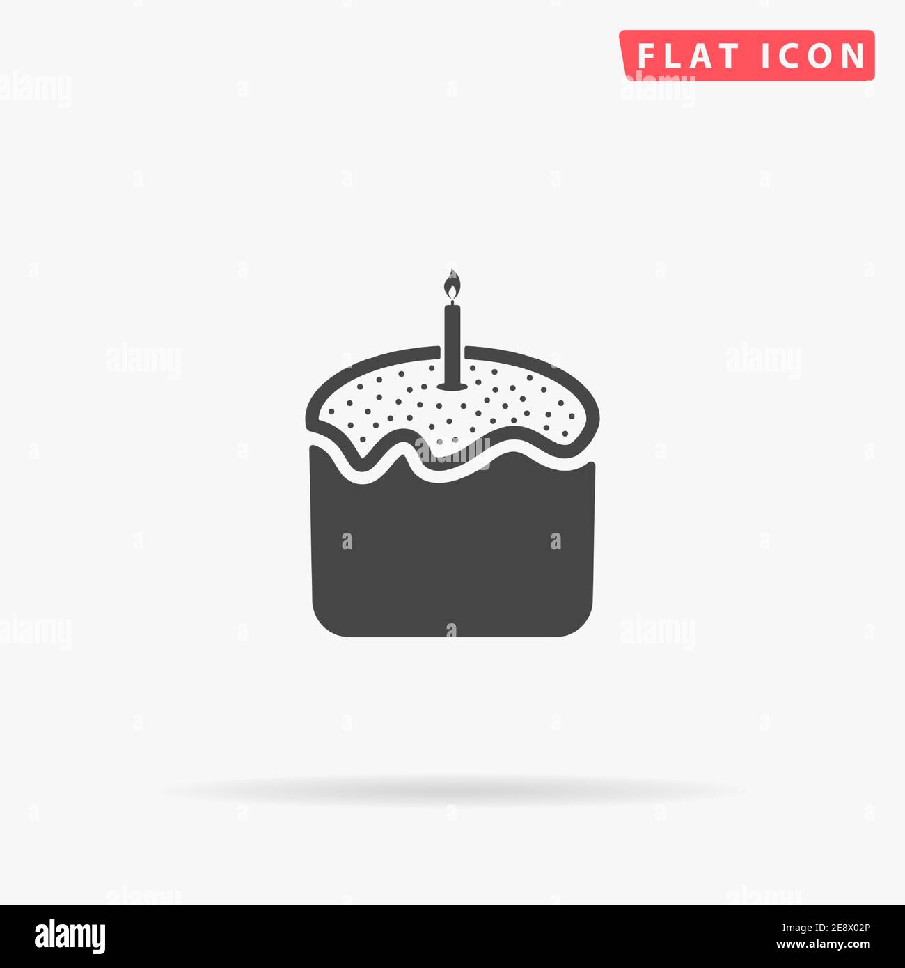 Icône de vecteur plat de gâteau de Pâques. Illustrations dessinées à la main. Illustration de Vecteur