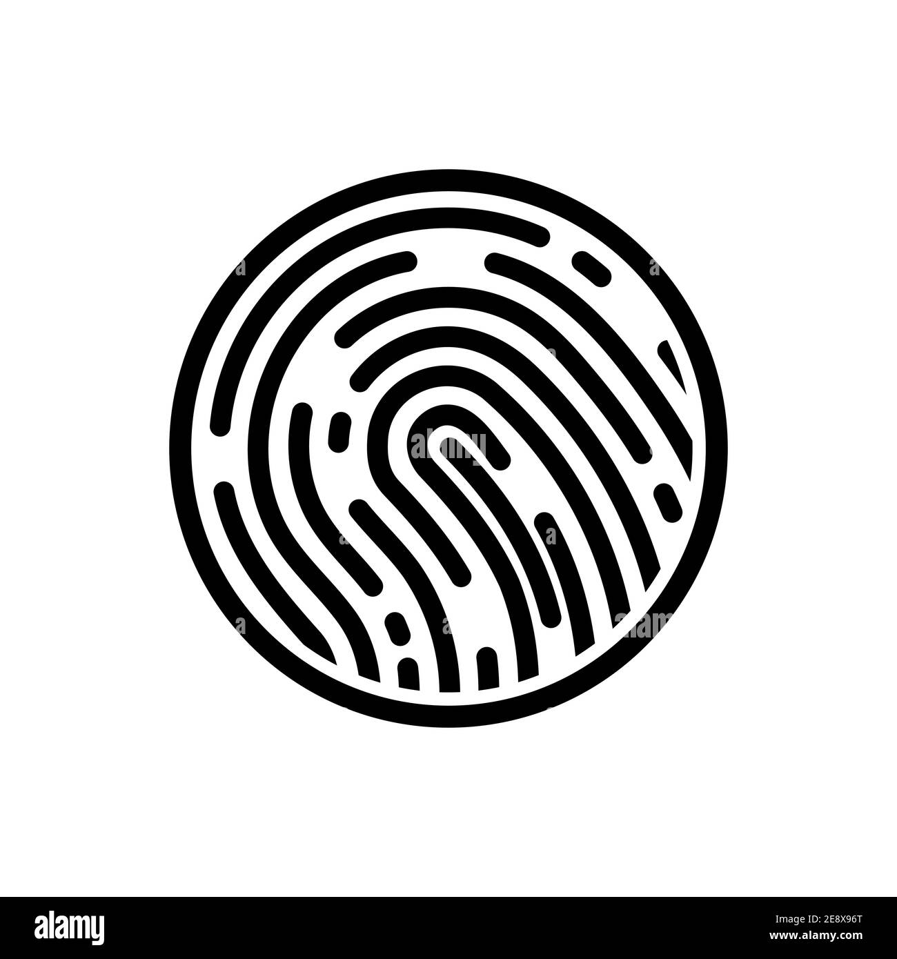 Icône d'empreinte digitale. Bouton d'empreinte de pouce noir. Concept de reconnaissance des empreintes digitales. Illustration vectorielle Illustration de Vecteur