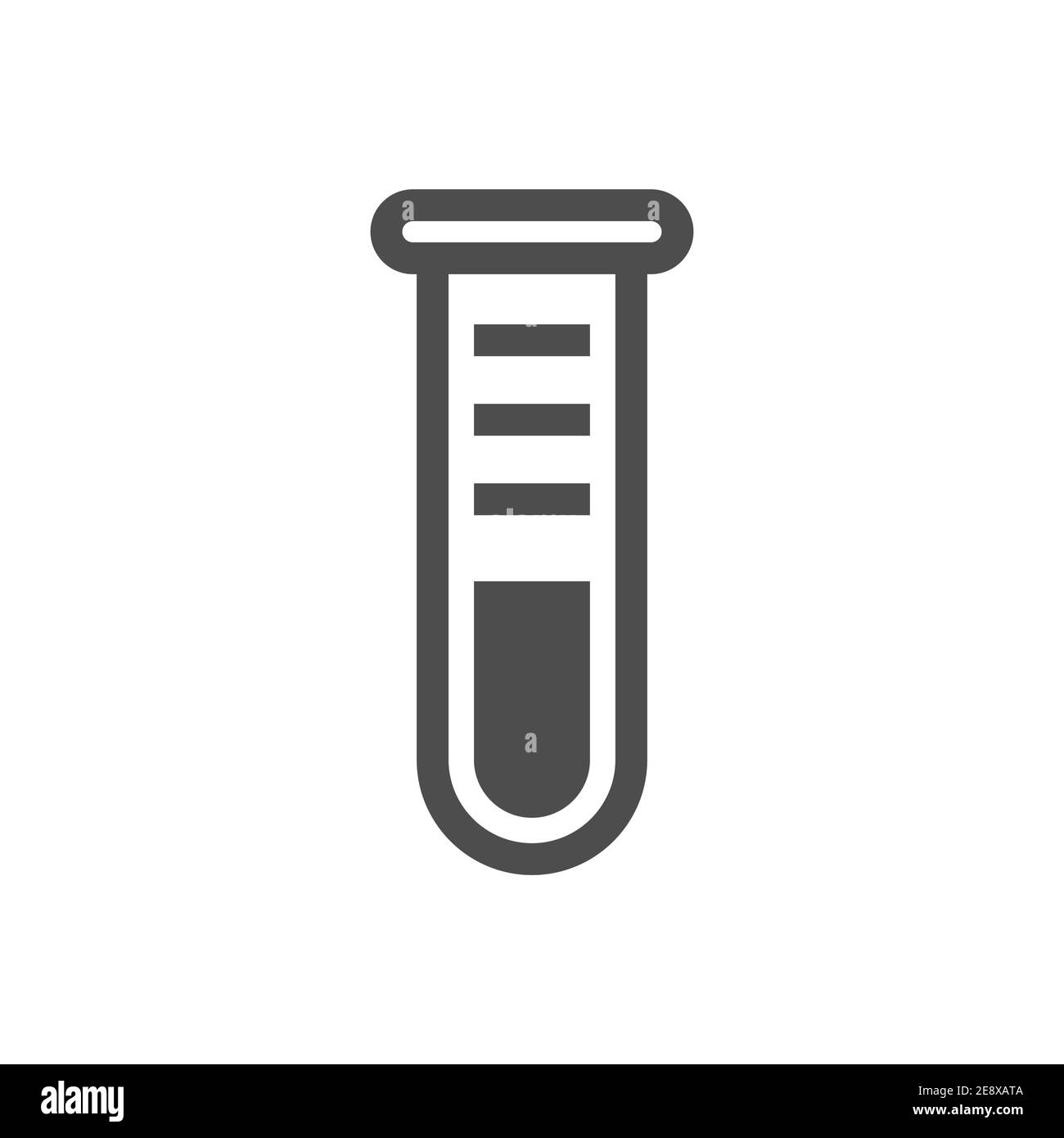 Tube à essai ICON pour bécher de laboratoire. Logo de chimie expérimentale Lab bulle vecteur icône Illustration de Vecteur