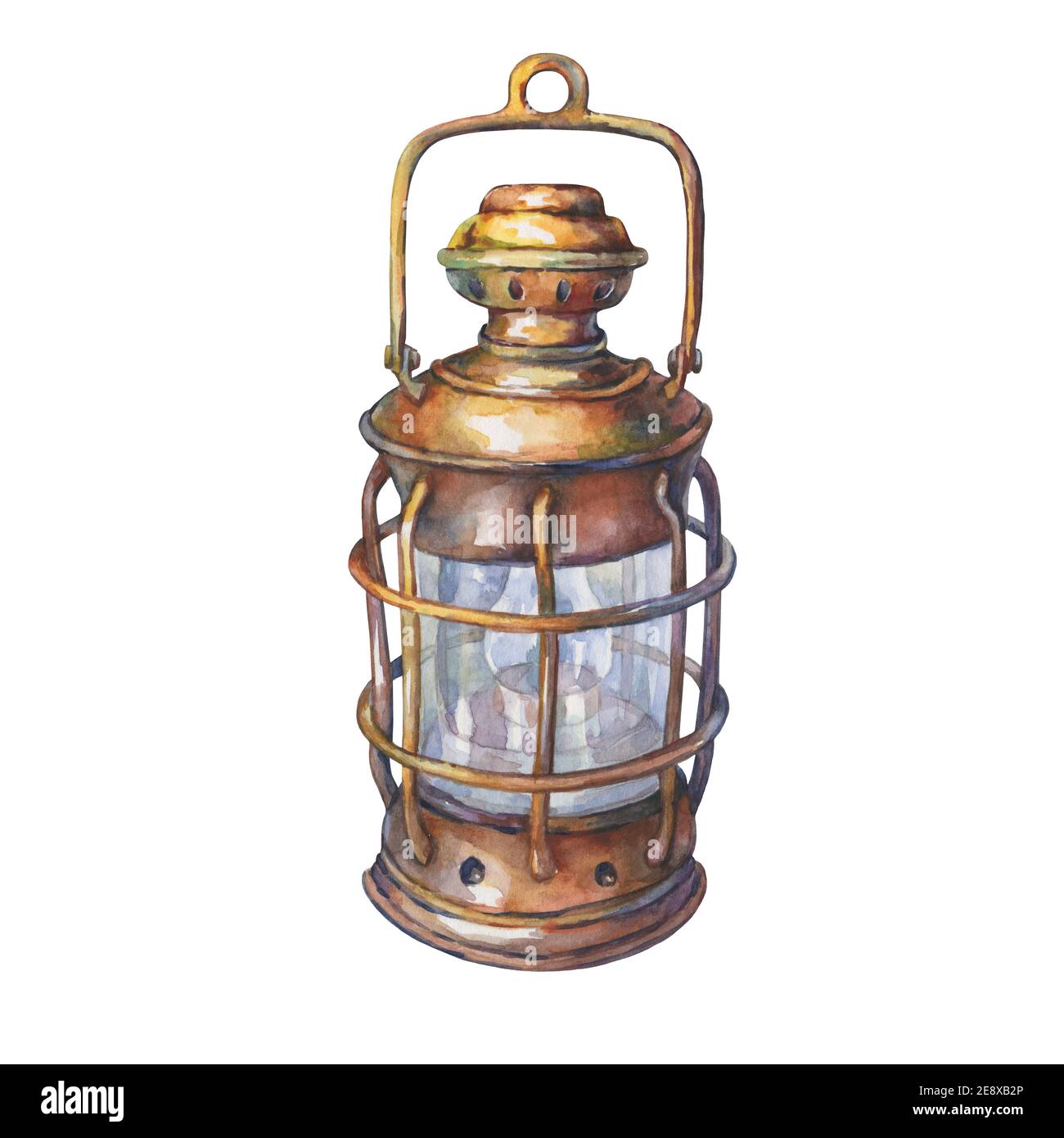 Illustration d'une lanterne de bateau ancienne. Aquarelle dessinée à la  main sur fond blanc Photo Stock - Alamy