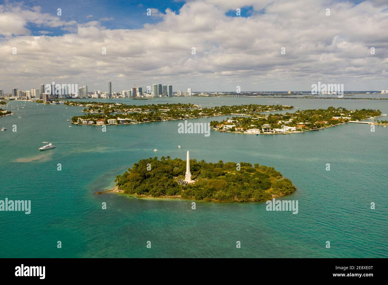 Monument Island Miami FL États-Unis Banque D'Images