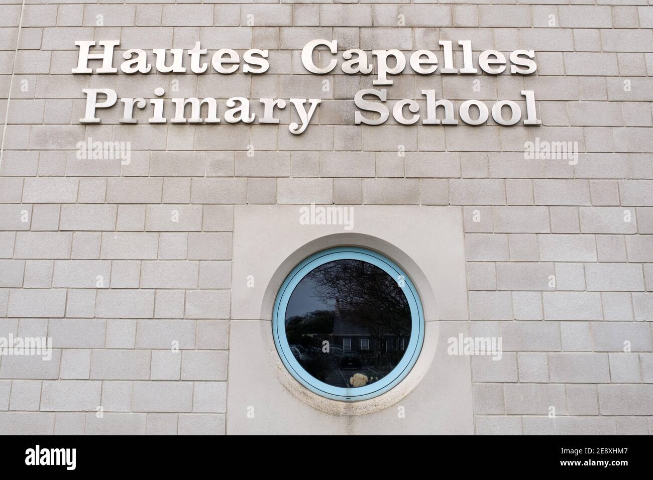 École primaire de Hautes Capelles, Guernesey Banque D'Images