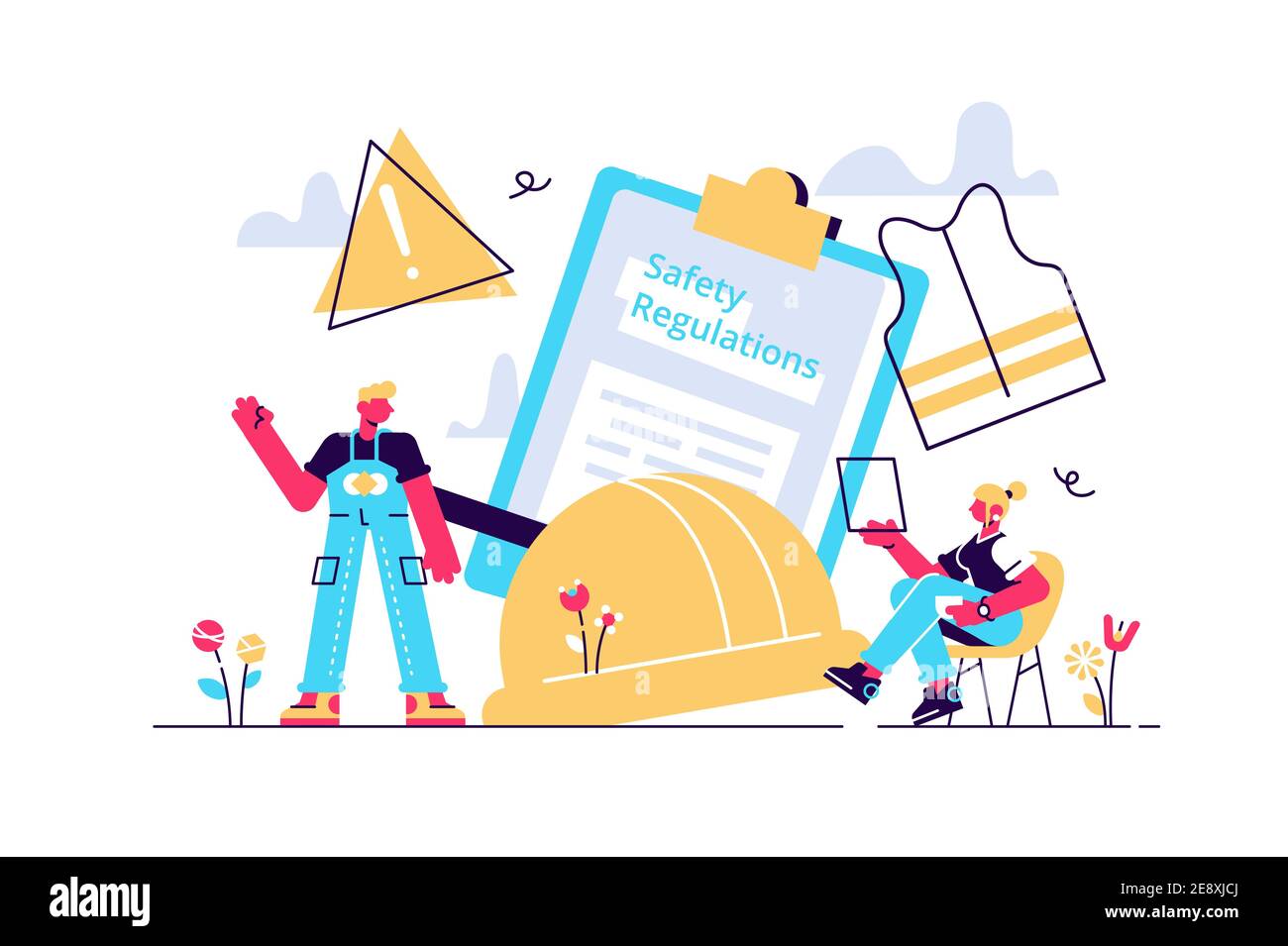 Concept OSHA. Administration de la sécurité et de la santé au travail. Public Illustration de Vecteur