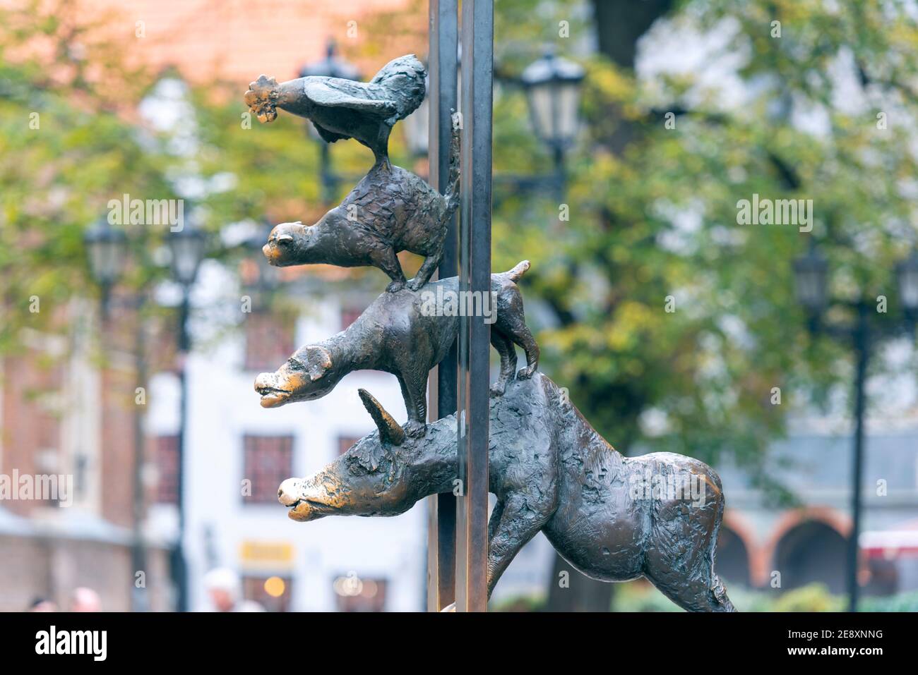 RIGA - octobre 2018 : sculpture les musiciens de la ville de Brême dans la vieille ville de Riga, octobre 2018 en Lettonie Banque D'Images