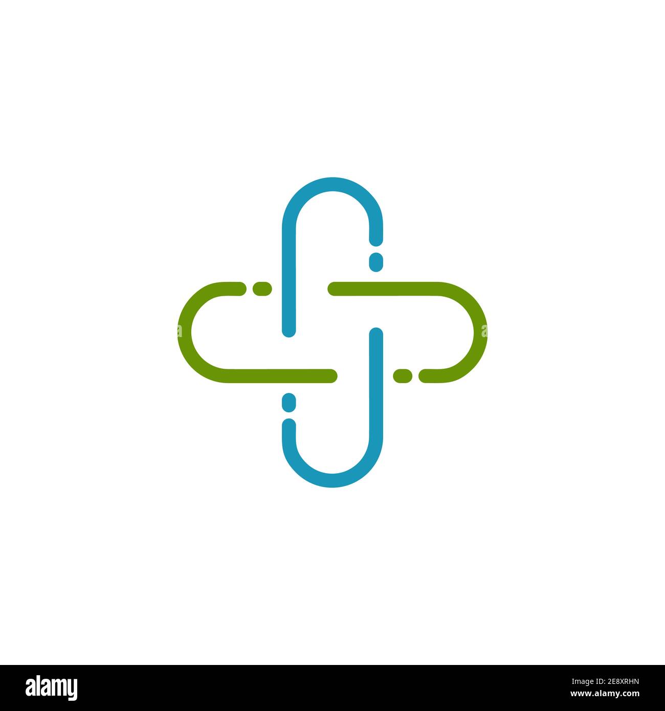 Logo médical et de soins de santé avec vecteur d'icône croisée modèle Illustration de Vecteur