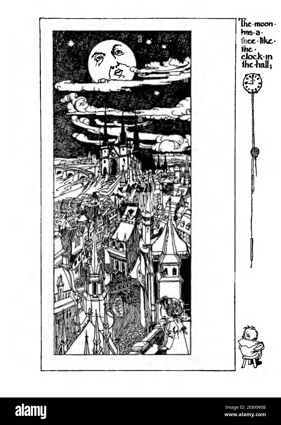 Charles Robinson illustration d'un jardin de versets pour enfants. Banque D'Images