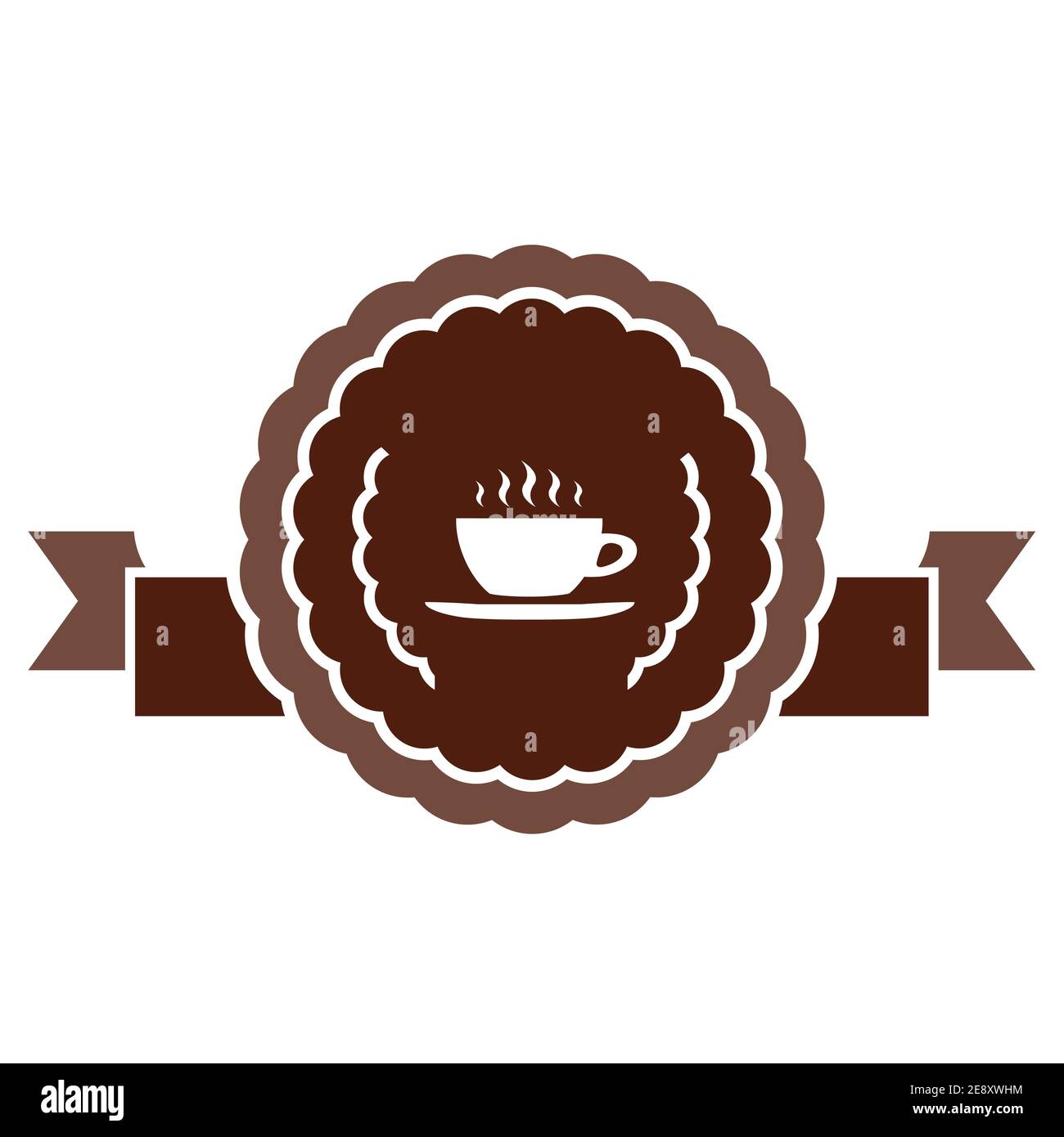 Tasse de café chaud. Logo du café Banque D'Images