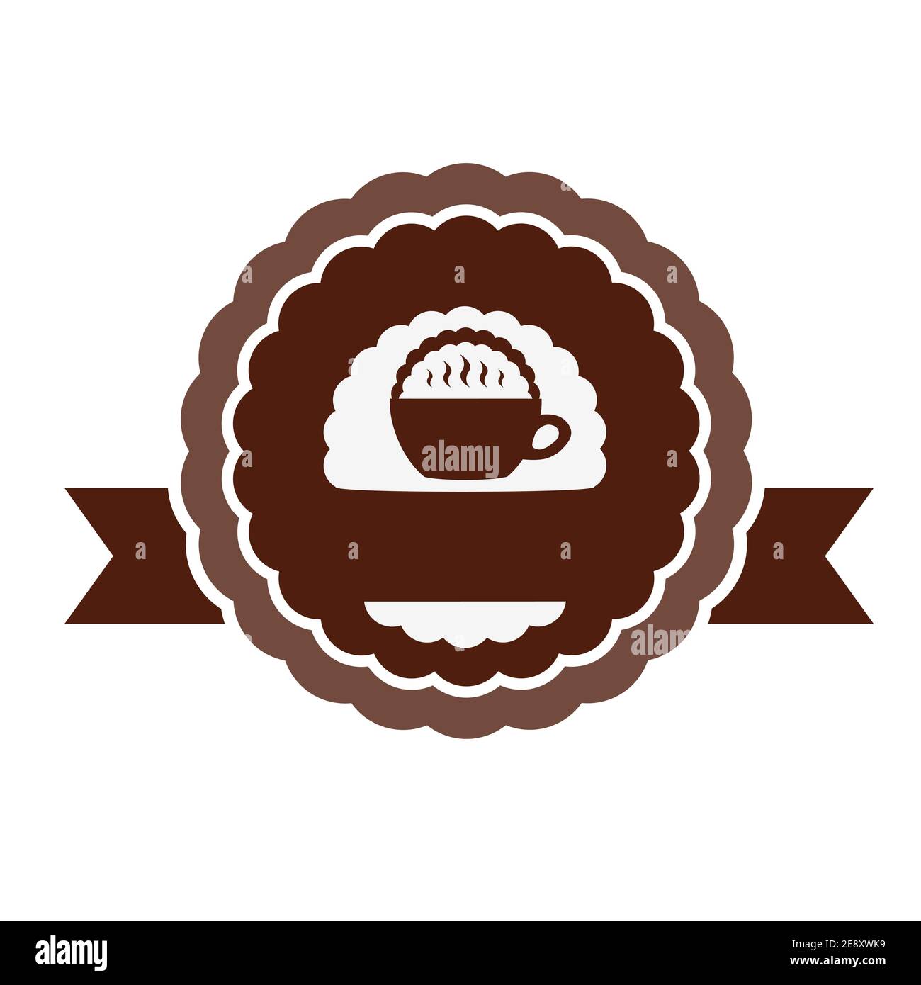 Tasse de café chaud. Logo du café Banque D'Images