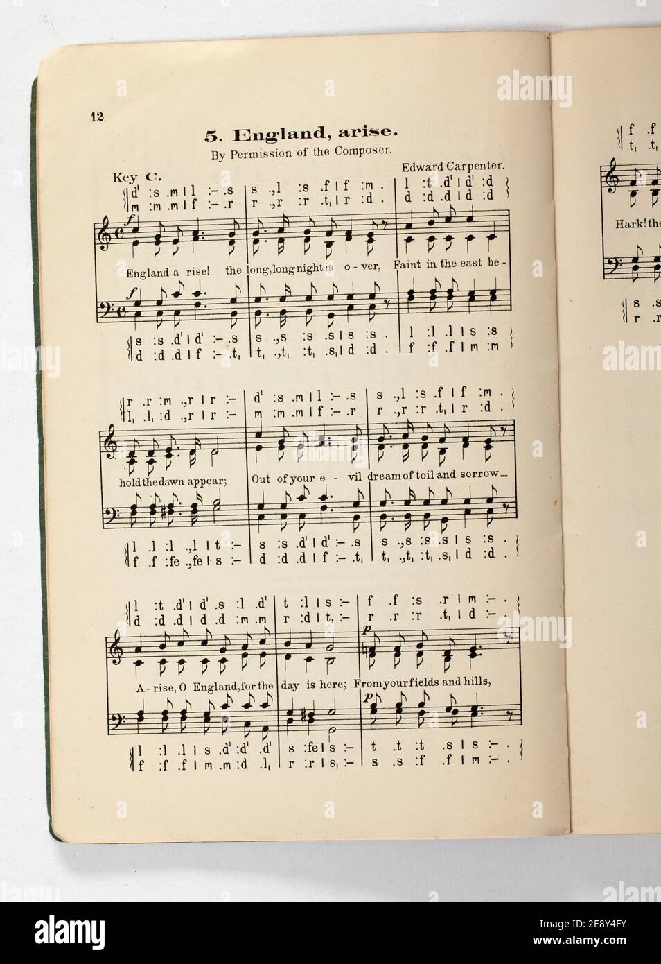 Un hymne et un livre de l'Église du travail Banque D'Images