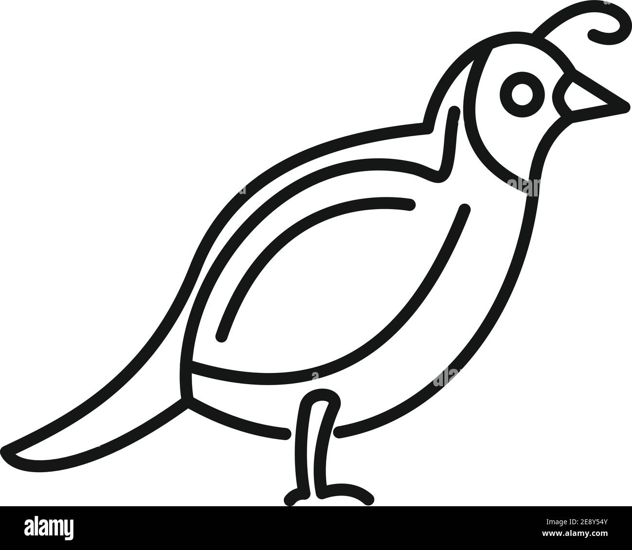 Icône oiseau caille, style de contour Illustration de Vecteur