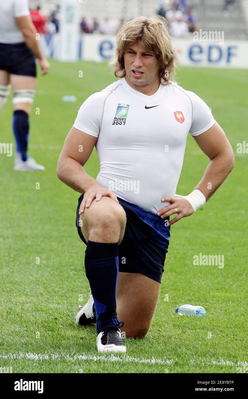 Dimitri Szarzewski en France lors de la coupe du monde de rugby 2007 de l'IRB, Pool D, France contre Géorgie, au Stade vélodrome de Marseille, le 30 septembre 2007. La France a gagné 64-7. Photo de Morton-Nebinger/Cameleon/ABACAPRESS.COM Banque D'Images