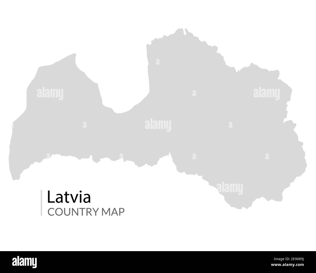 Contour de la carte vectorielle de Lettonie. Europe carte de pays de la région de la baltique en lettonie Illustration de Vecteur