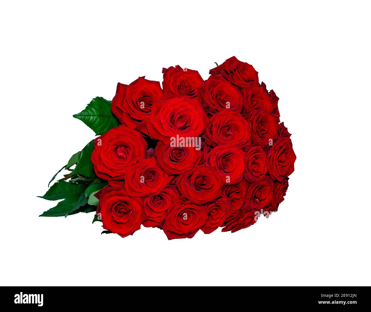 roses rouges dans un bouquet isolé sur fond blanc, gros plan Banque D'Images