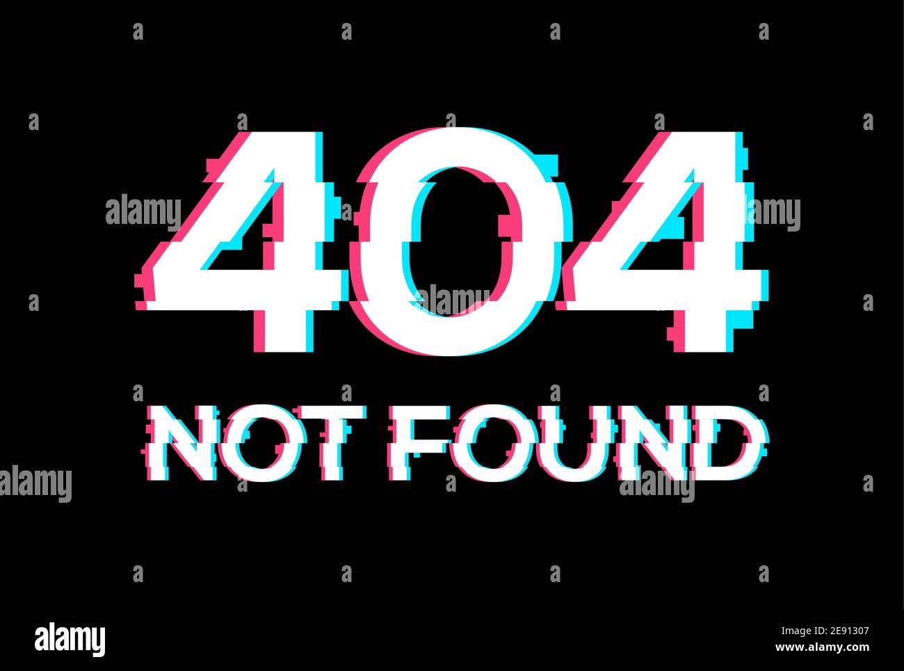 Erreur Glitch 404 Page De L Ordinateur Ecran D Effet De Mise En Page D Erreur De Banniere Anaglyph Glitch 404 Image Vectorielle Stock Alamy