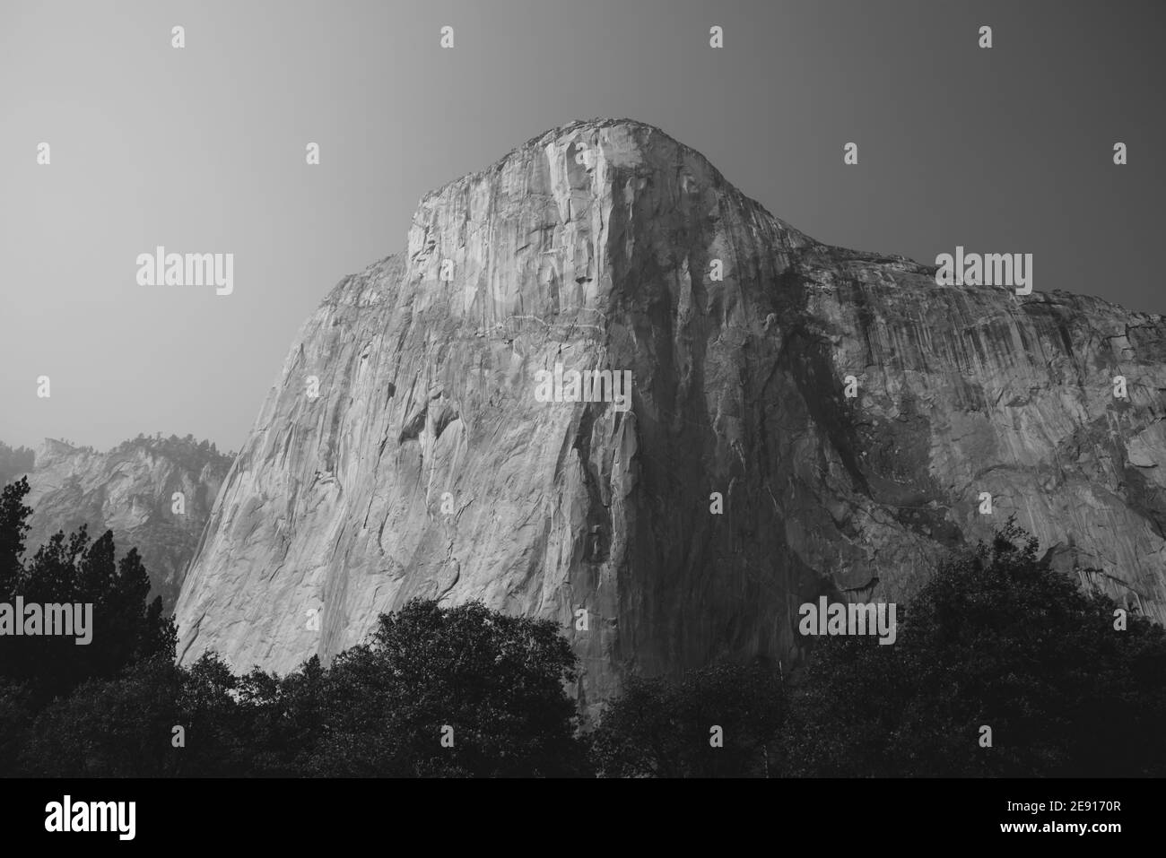 Photo en noir et blanc d'El Capitan Yosemite Banque D'Images