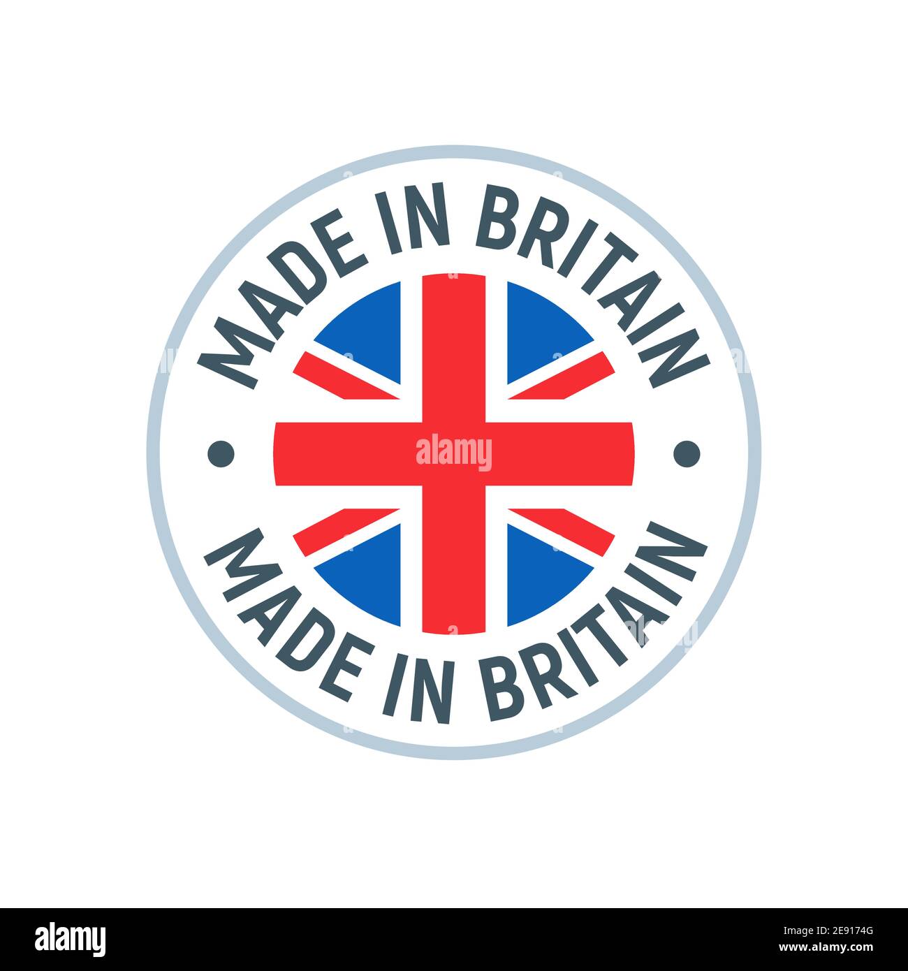 Logo drapeau britannique. Autocollant de la marque anglaise fabriqué en timbre vectoriel de Grande-Bretagne Illustration de Vecteur