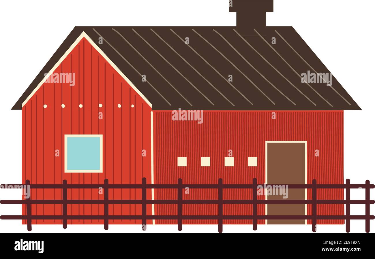 ferme et agriculture en bois grange et clôture illustration vectorielle Illustration de Vecteur