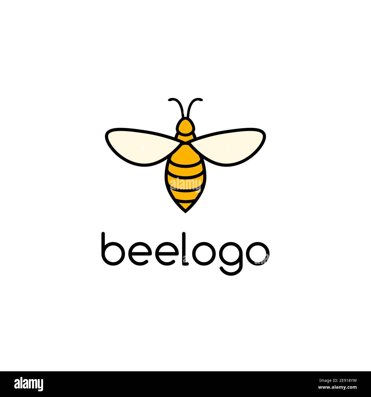 Illustration du logo de l'abeille vecteur d'icône. Icône d'abeille simple contour de l'art Bumble Illustration de Vecteur