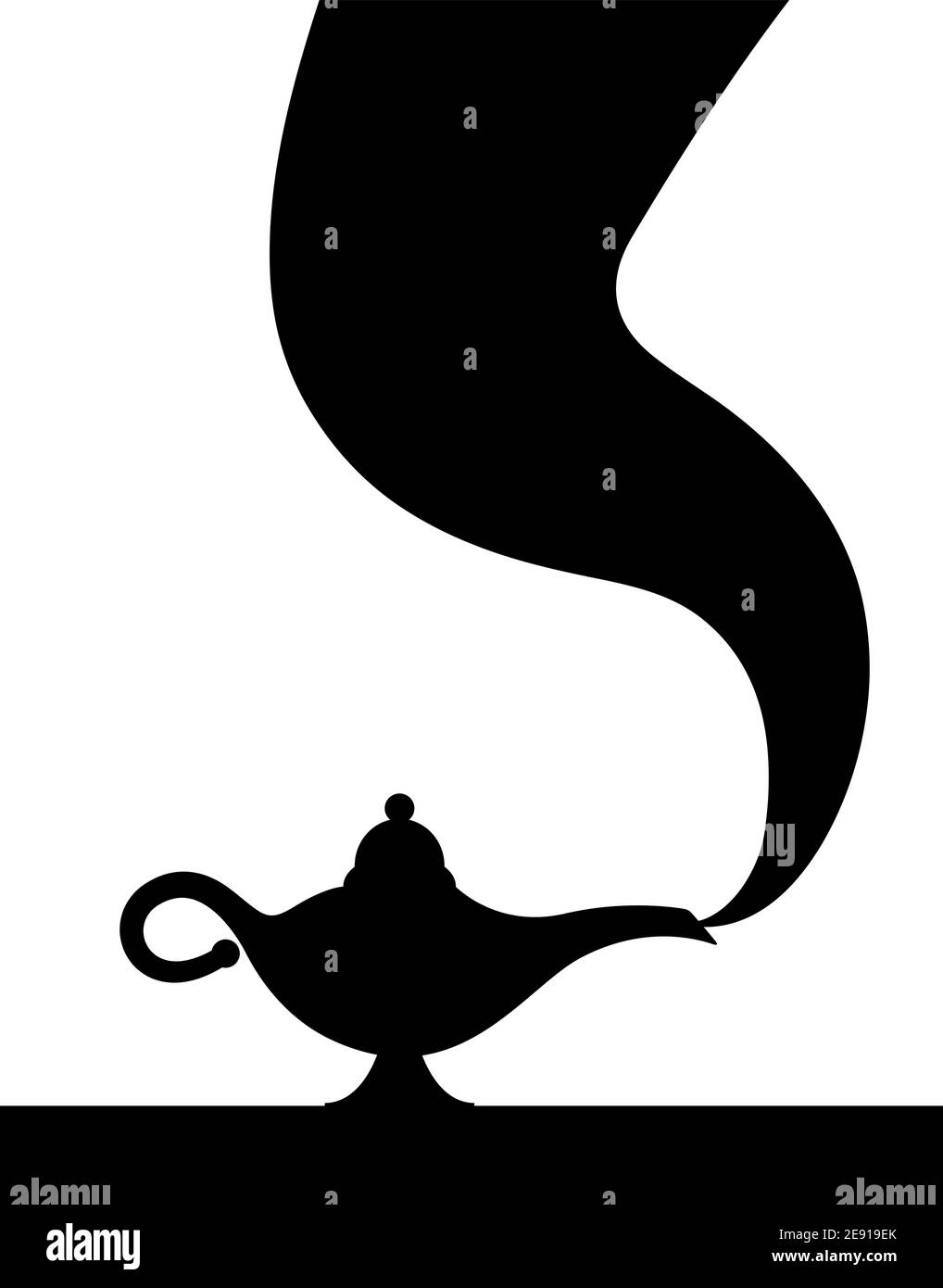 Lampe aladdin magique vecteur icône fumée. Illustration de la lampe Aladin Genie Wish Illustration de Vecteur