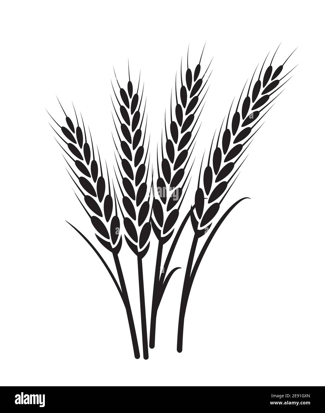Illustration de l'icône du grain de la plante vecteur de blé ...
