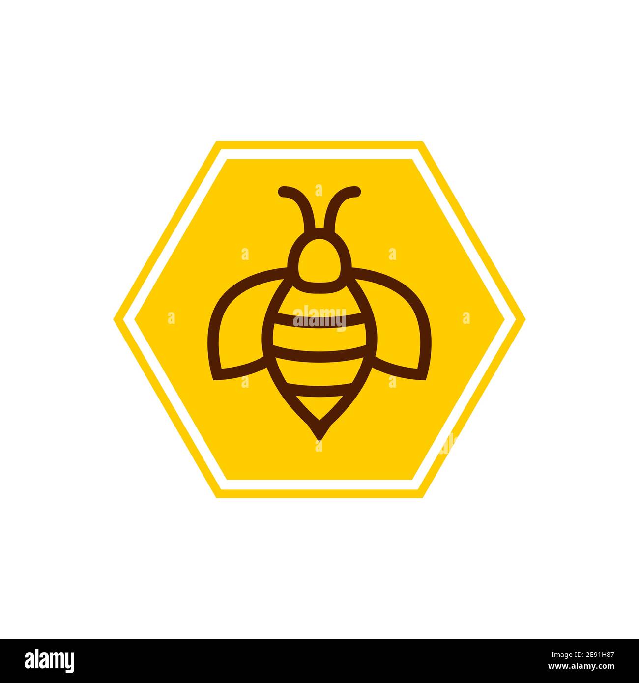 Illustration du logo de l'abeille vecteur d'icône. Icône d'abeille simple contour de l'art Bumble Illustration de Vecteur