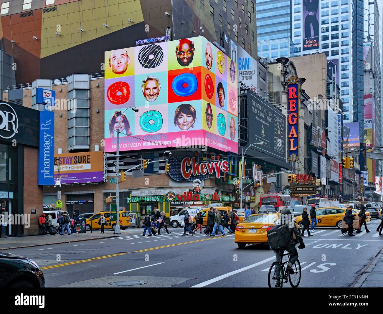 Scène de rue de Manhattan aux 8e et 42e Banque D'Images