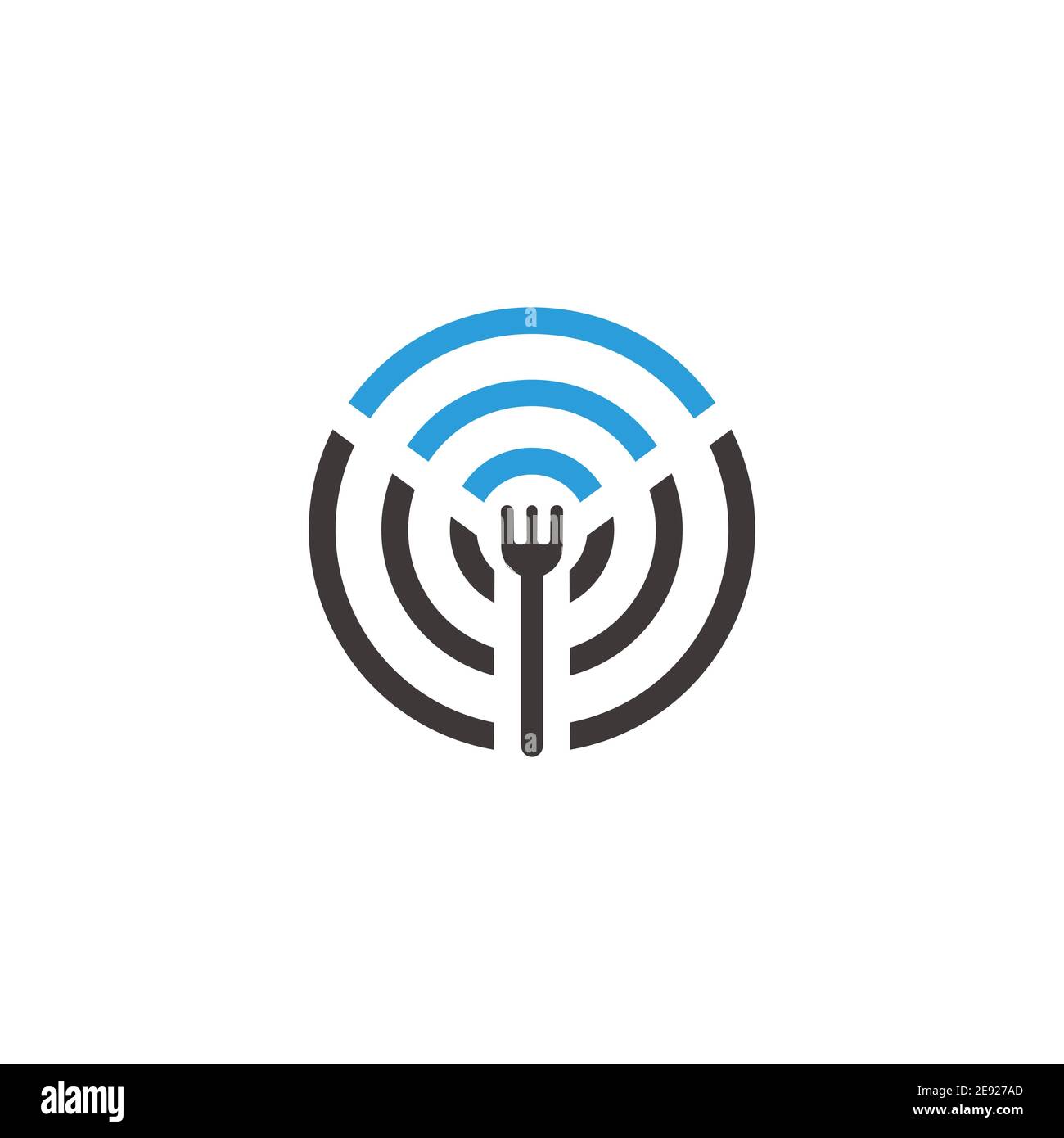 cuillère fork wifi gratuit restaurant symbole vector Illustration de Vecteur