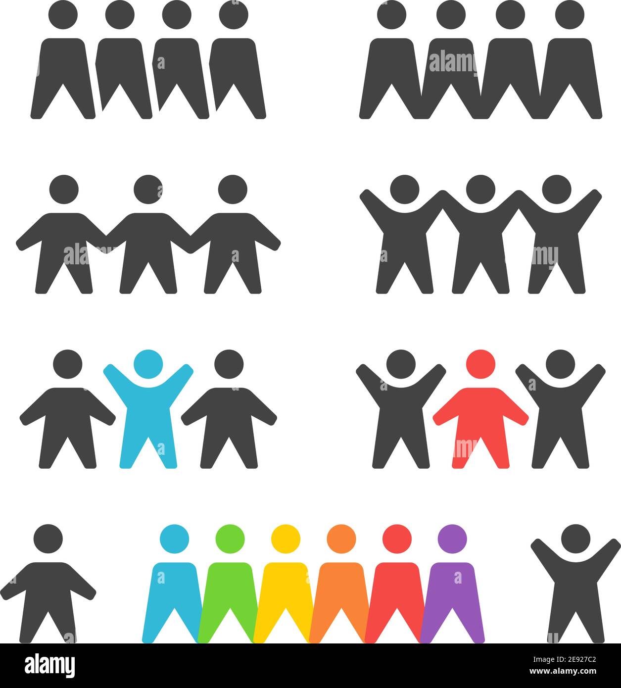 jeu d'icônes de groupe et d'équipe, vecteur et illustration Illustration de Vecteur