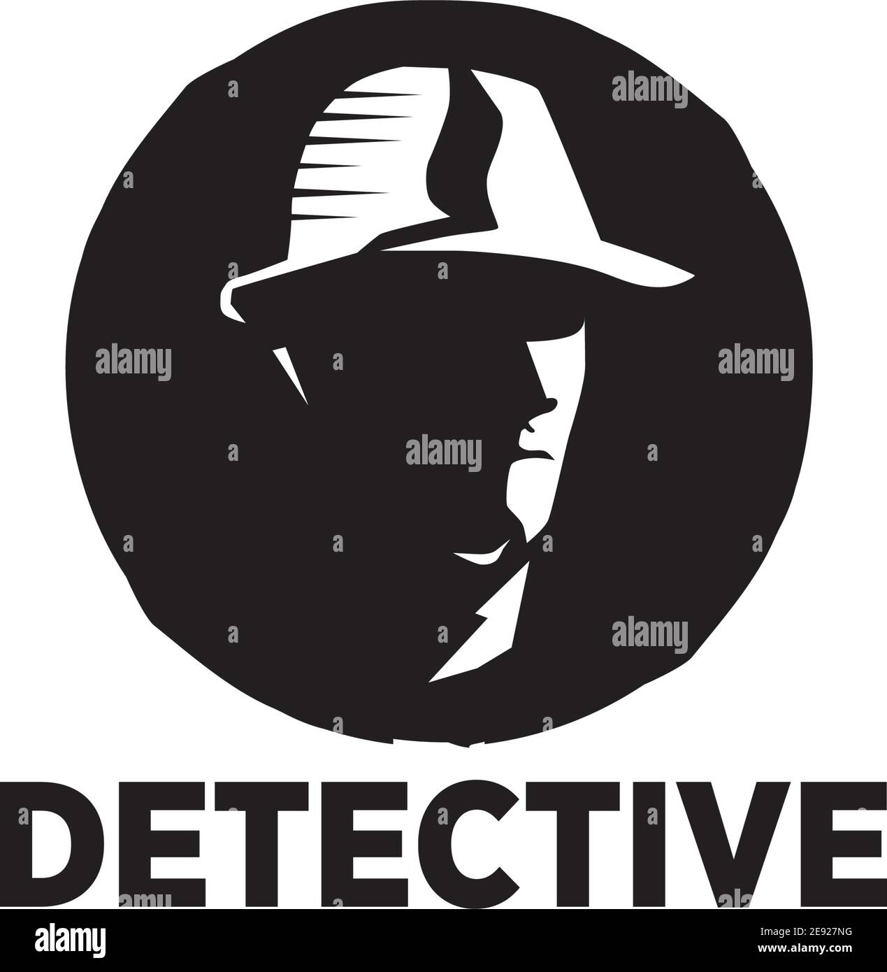 Modèle d'illustration vectoriel de conception de logo d'icône de détective man Illustration de Vecteur