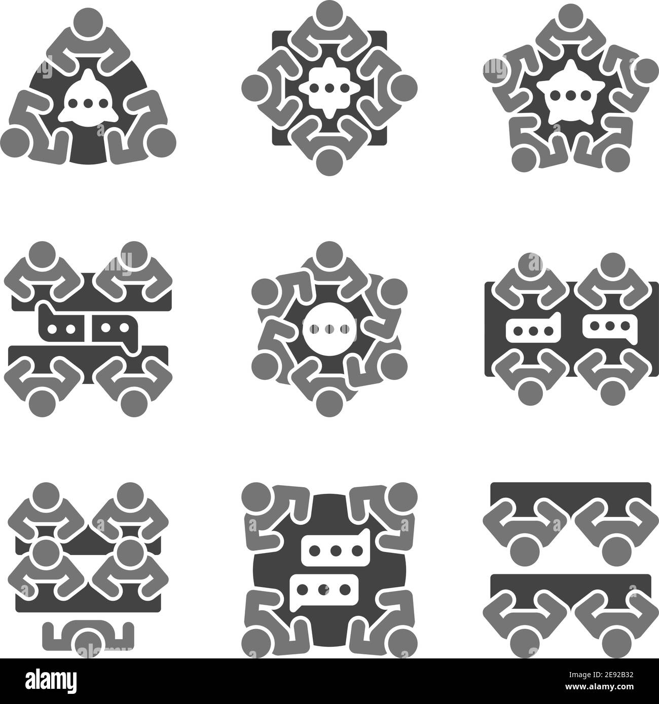 jeu d'icônes, vecteur et illustration pour le travail d'équipe, la réunion et le brainstorming Illustration de Vecteur