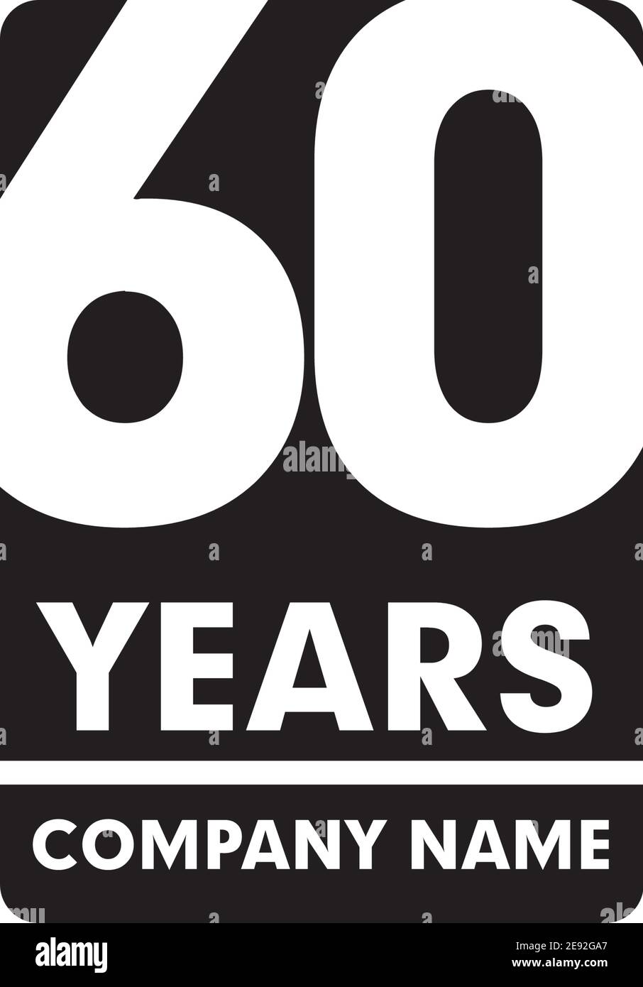 60ème anniversaire logo design modèle vectoriel Illustration de Vecteur