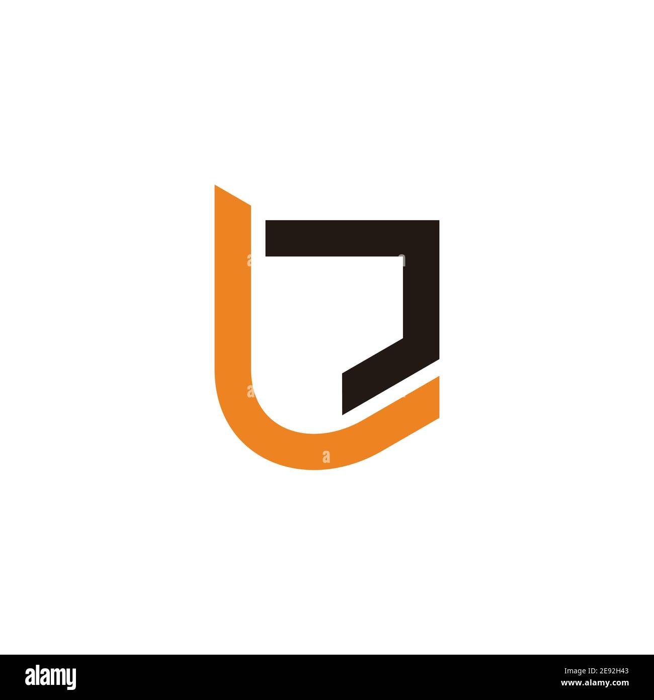 lettre abstraite lj courbe simple ligne géométrique logo vecteur Illustration de Vecteur