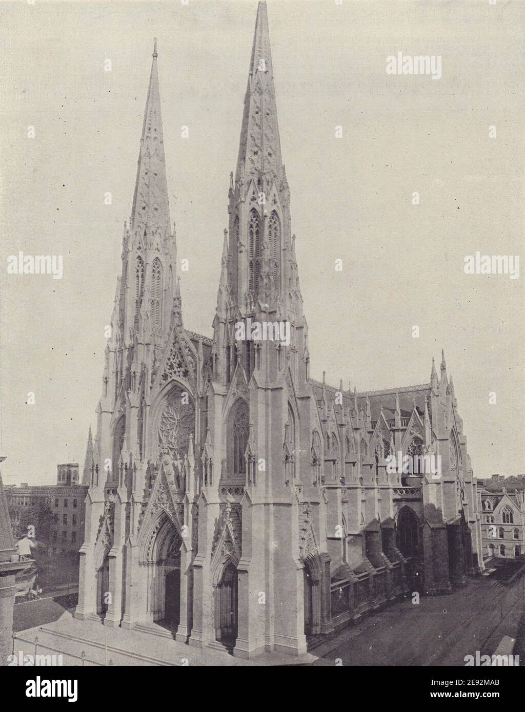 Cathédrale Saint-Patrick, New York. STODDARD 1895 ancienne image imprimée Banque D'Images