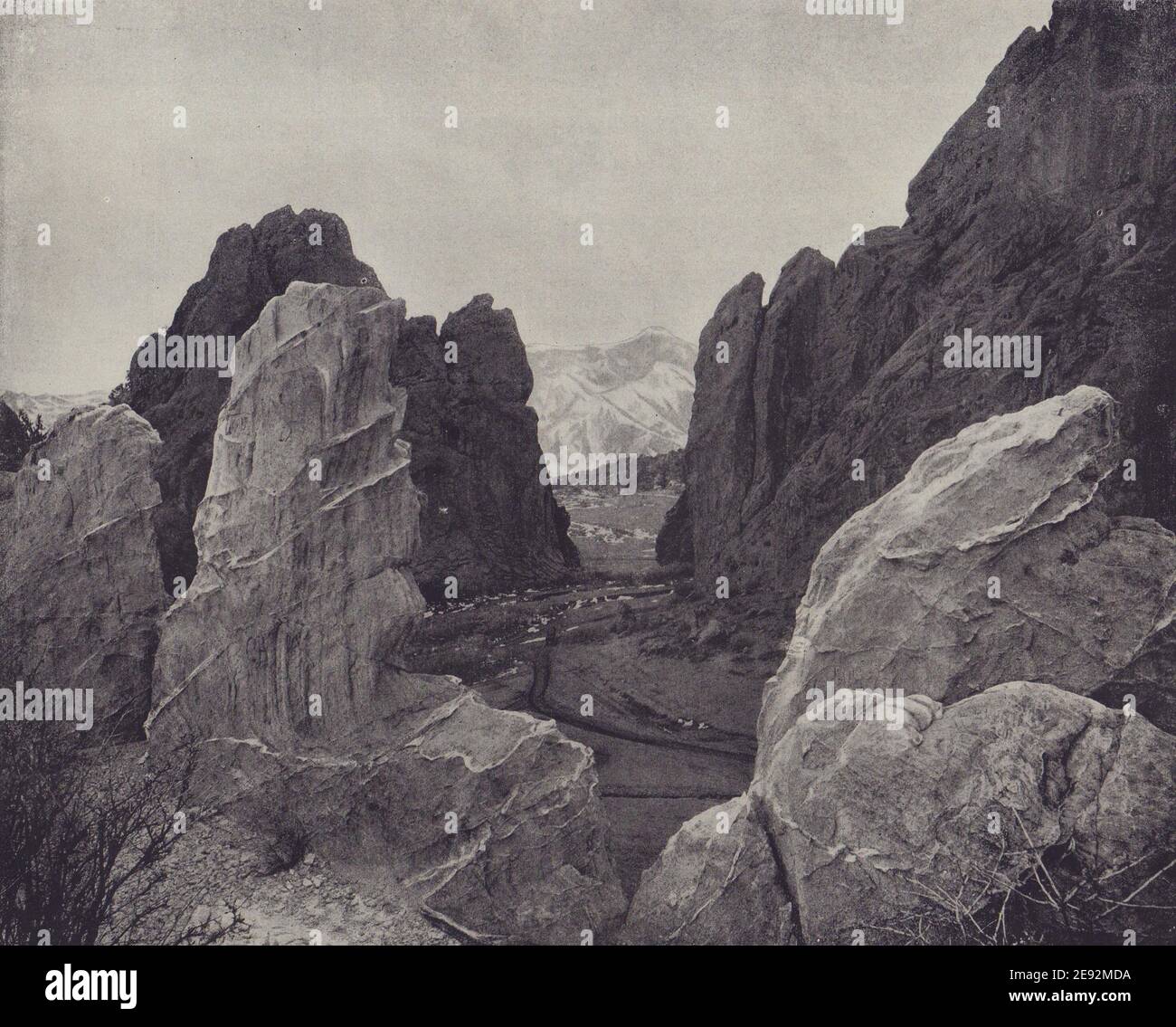 The Garden of the Gods, Colorado Springs. IMPRIMÉ ancien STODDARD 1895 Banque D'Images