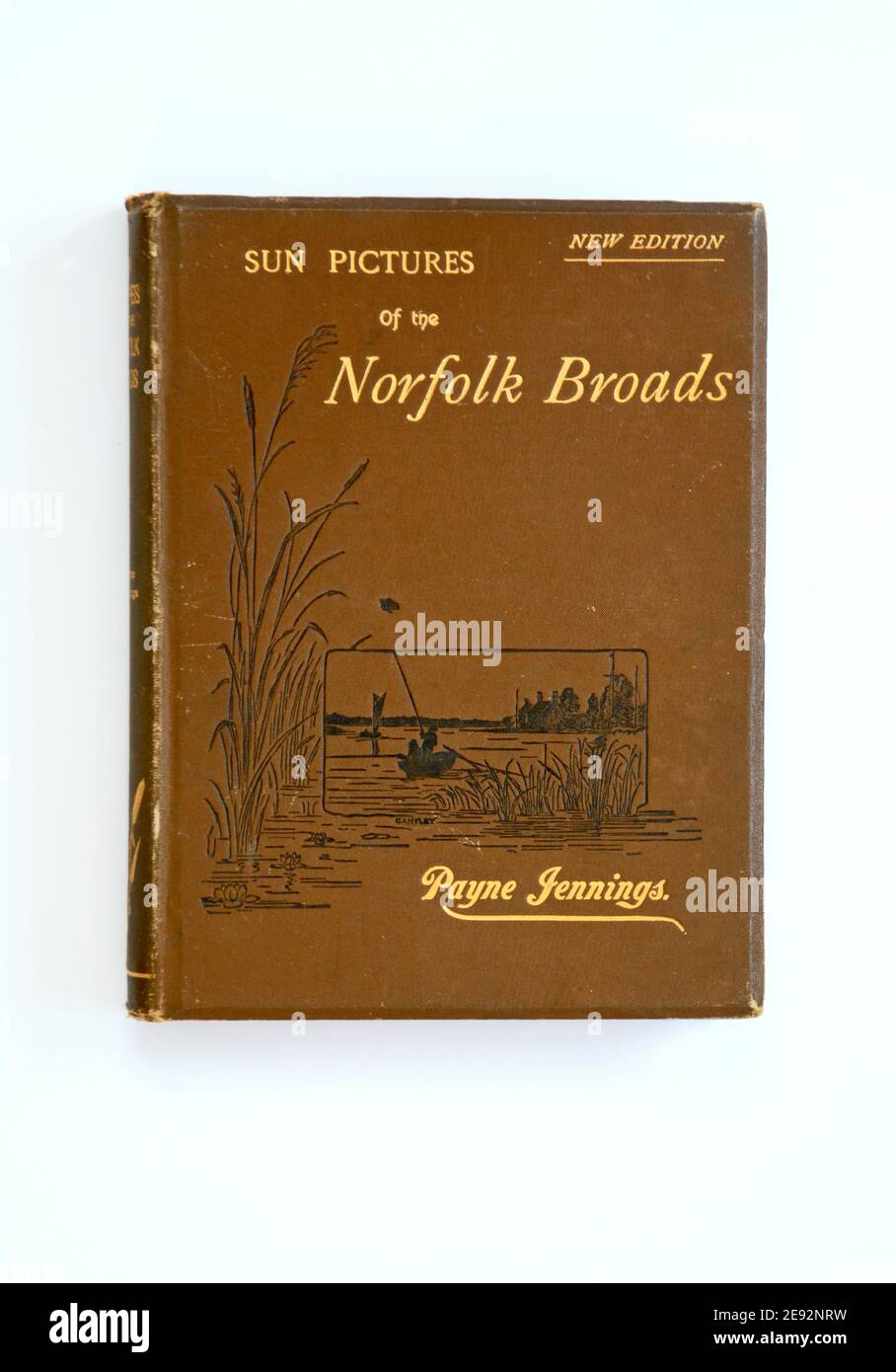 Un livre de Sun Pictures of the Norfolk Broads par le photographe victorien Payne Jennings avec description de la typographie par Ernest R. Suffling, 1897. Banque D'Images