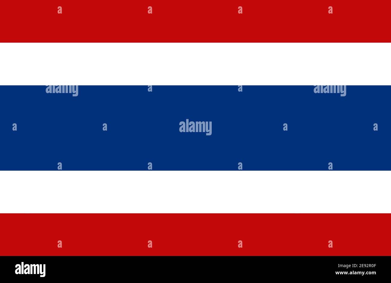 Drapeau vectoriel de la Thaïlande. Symbole de couleur isolé sur fond blanc. Image drapeau de Thaïlande. Illustration de Vecteur