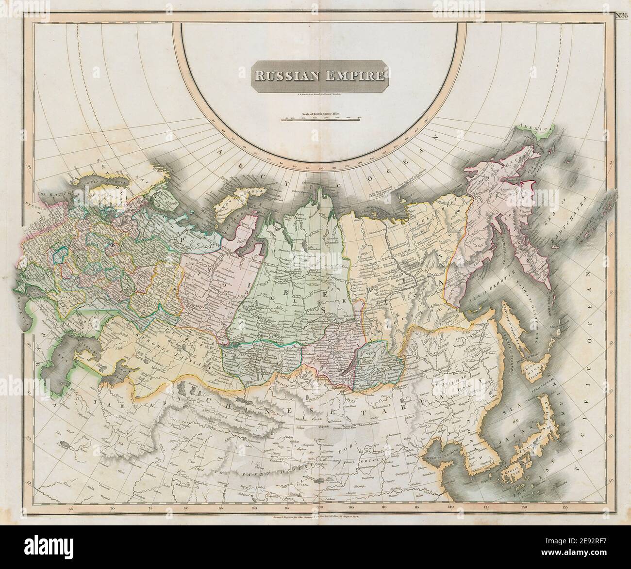 « Empire russe » dans les provinces d'Asie et d'Europe. Sibérie. THOMSON 1817 ancienne carte Banque D'Images